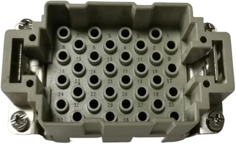 موصل ثقيل HDC-HEEE-032-MC ذكر إدراج 32 دبوس 16A 500V قابس مستطيل in Kuwait