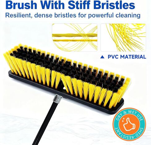 18 Inches Push Broom Outdoor- Heavy Duty Broom with 63" Long Handle,for Cleaning Outdoor or Indoor Tile, Garage, Floor, Deck in Saudi Arabia