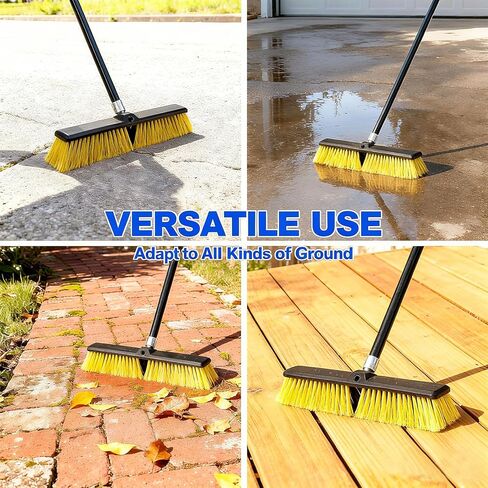 18 Inches Push Broom Outdoor- Heavy Duty Broom with 63" Long Handle,for Cleaning Outdoor or Indoor Tile, Garage, Floor, Deck in Saudi Arabia