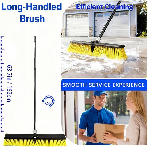 18 Inches Push Broom Outdoor- Heavy Duty Broom with 63" Long Handle,for Cleaning Outdoor or Indoor Tile, Garage, Floor, Deck in Saudi Arabia