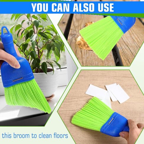 Qianyu Whisk Broom Hand Brush Fiber Outdoor Car Broom with Hang Hole Durable Bristles Whisks Away Dirt Debris for Cleaning Inddoor Porches Floors Decks Driveways Dirt Dust in Saudi Arabia