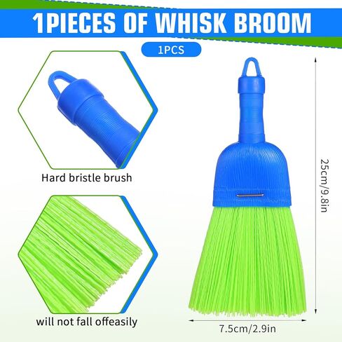 Qianyu Whisk Broom Hand Brush Fiber Outdoor Car Broom with Hang Hole Durable Bristles Whisks Away Dirt Debris for Cleaning Inddoor Porches Floors Decks Driveways Dirt Dust in Saudi Arabia