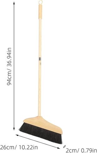 ULTECHNOVO Horsehair Broom for Hardwood Floors, Soft Bristle Indoor Sweeping Brush with Pine Wood Head, Anti-Static Dust Remover for Home Kitchen, 37 Inch Wood Long Handl in Saudi Arabia