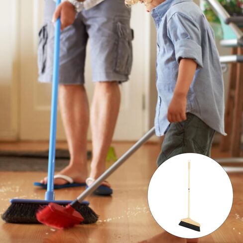 ULTECHNOVO Horsehair Broom for Hardwood Floors, Soft Bristle Indoor Sweeping Brush with Pine Wood Head, Anti-Static Dust Remover for Home Kitchen, 37 Inch Wood Long Handl in Saudi Arabia