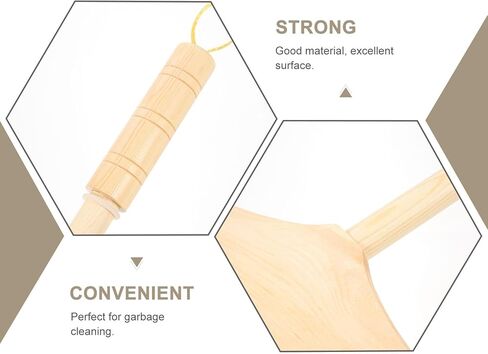 ULTECHNOVO Horsehair Broom for Hardwood Floors, Soft Bristle Indoor Sweeping Brush with Pine Wood Head, Anti-Static Dust Remover for Home Kitchen, 37 Inch Wood Long Handl in Saudi Arabia
