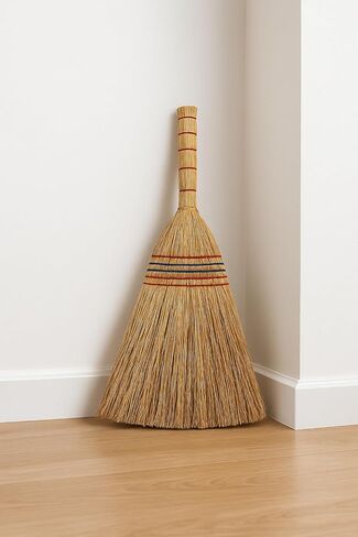 B Unique Lightweight Corn Broom – 75cm Natural Straw Broom with Reinforced Handle – Heavy-Duty Indoor/Outdoor Sweeping for Home, Garage, Patio, Hardwood Floors & Tight Corners in Saudi Arabia