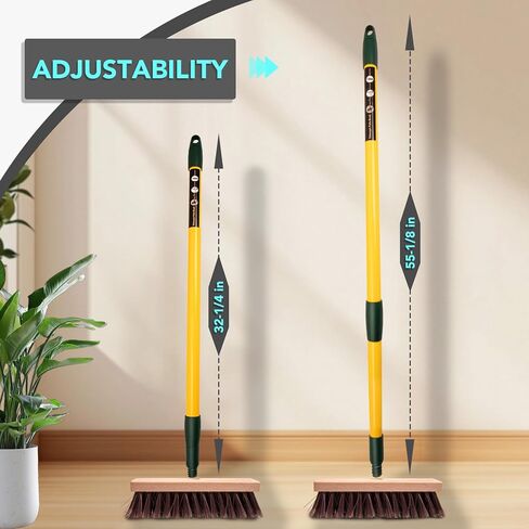 3-in-1 Wire Broom & Garden Brush Set – Adjustable 81-140cm Telescopic Handle with Nylon, Wire, and Gap Brushes for Weeding, Moss & Algae Removal, Patio Cleaning, Outdoor Scrubbing in Kuwait