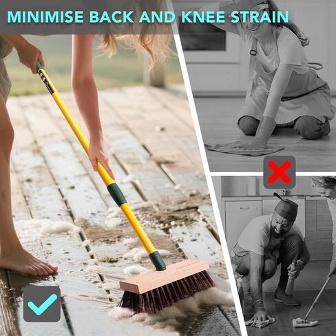 3-in-1 Wire Broom & Garden Brush Set – Adjustable 81-140cm Telescopic Handle with Nylon, Wire, and Gap Brushes for Weeding, Moss & Algae Removal, Patio Cleaning, Outdoor Scrubbing in Kuwait