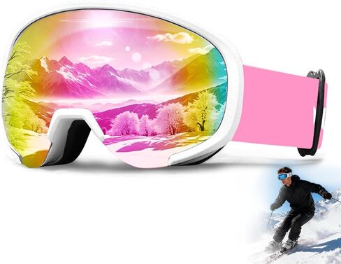 نظارات التزلج/التزلج على الجليد للرجال والنساء، نظارات الثلج، نظارات OTG المضادة للضباب 100% للحماية من الأشعة فوق البنفسجية على الجليد in Kuwait