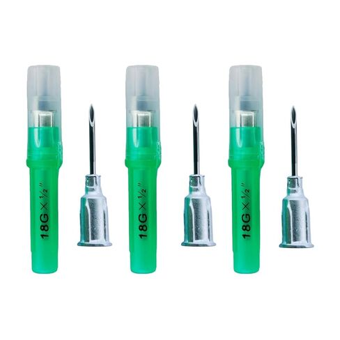 Eli-Vet Veterinary Aluminum Hub Needle, 18G x 1/2 inch (13 mm), Individual Sheath, 100 per Box, AHN1813 in Saudi Arabia