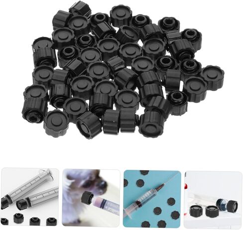 ULTECHNOVO 25pcs Tip Caps for Syringe Black Dispensing Needle Protective Caps for Industrial and Laboratory Use Reliable Sealing for Syringe Supplies in Saudi Arabia