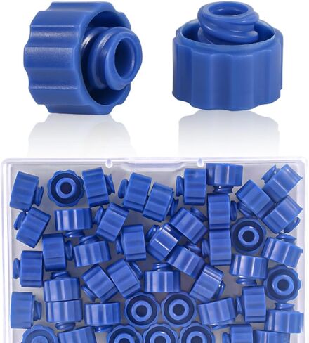 50pcs Syringe Tip Caps, Leak-Proof Dispensing Needle Tips Caps for Feeding Connector Tubes Lab Use Supplies Compatible with Luer Lock/Slip Specifications (Blue) in Saudi Arabia