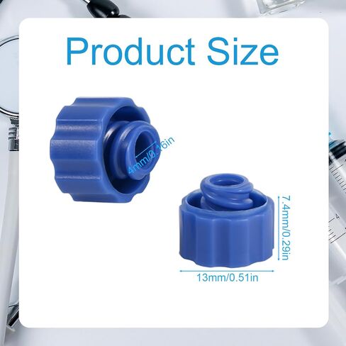 50pcs Syringe Tip Caps, Leak-Proof Dispensing Needle Tips Caps for Feeding Connector Tubes Lab Use Supplies Compatible with Luer Lock/Slip Specifications (Blue) in Saudi Arabia