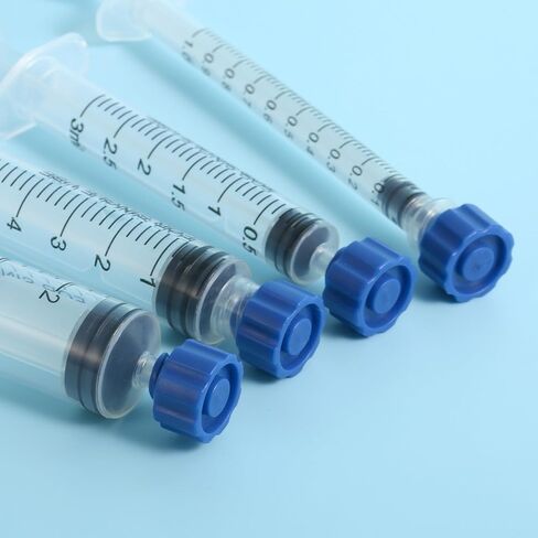 50pcs Syringe Tip Caps, Leak-Proof Dispensing Needle Tips Caps for Feeding Connector Tubes Lab Use Supplies Compatible with Luer Lock/Slip Specifications (Blue) in Saudi Arabia