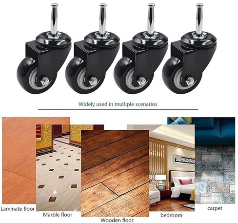 مجموعة عجلات عجلات جذعية 2 بوصة - مع 5/16 بوصة × 1-1/2 بوصة (8 × 38 مم) عجلات جذعية دوارة بمقبض عنق مع مقابس حديدية وبلاستيكية للأثاث، والخزانة، وسرير الأطفال، والدولي، والعربة in Kuwait