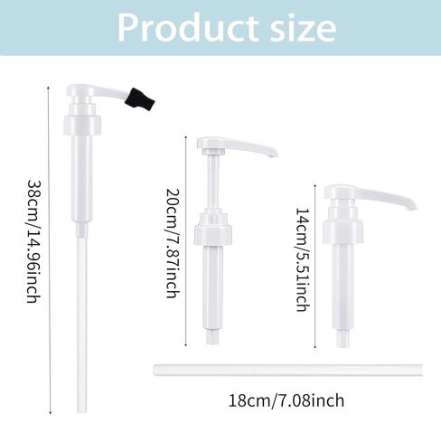 5 قطع من مضخات شراب القهوة البيضاء من جينجومي، مضخة شراب لزجاجة مونين الزجاجية سعة 750 مل، مضخة شراب القهوة البيضاء مع غطاء طرفي متضمن in Kuwait