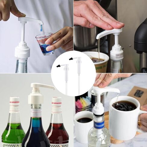 5 قطع من مضخات شراب القهوة البيضاء من جينجومي، مضخة شراب لزجاجة مونين الزجاجية سعة 750 مل، مضخة شراب القهوة البيضاء مع غطاء طرفي متضمن in Kuwait