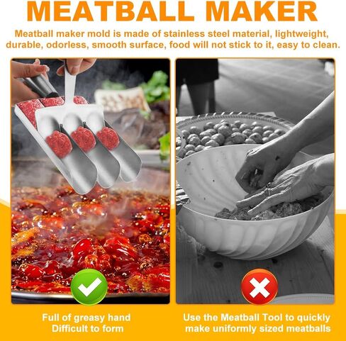Stainless Steel Triple Ball Maker - Meatball, Shrimp & Vegetable Scoop - Kitchen Cooking Tool in Saudi Arabia