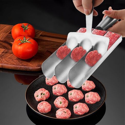 Stainless Steel Triple Ball Maker - Meatball, Shrimp & Vegetable Scoop - Kitchen Cooking Tool in Saudi Arabia
