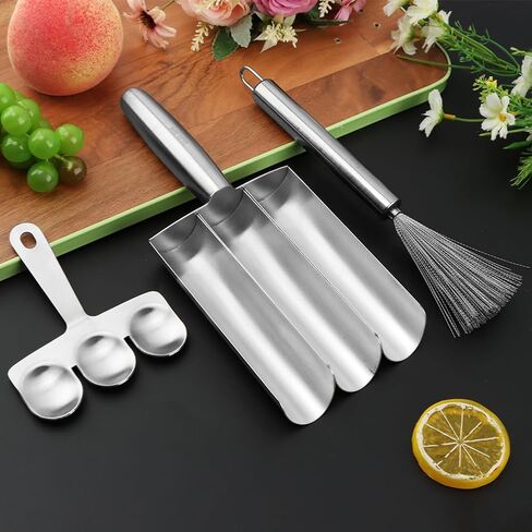 Stainless Steel Triple Ball Maker - Meatball, Shrimp & Vegetable Scoop - Kitchen Cooking Tool in Saudi Arabia