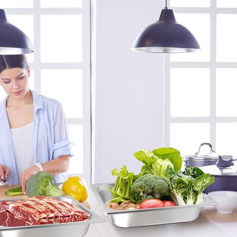 6 Pack 1/2 Size Steam Table Pan, Half Size Stainless Steel Hotel Pans, 2.5 Inch Deep Steam Pans for Weddings, Parties, Restaurants, Cafeterias and Hotels in Saudi Arabia