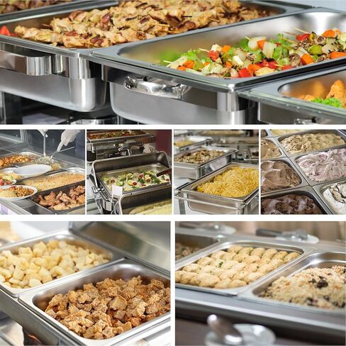 6 Pack 1/2 Size Steam Table Pan, Half Size Stainless Steel Hotel Pans, 2.5 Inch Deep Steam Pans for Weddings, Parties, Restaurants, Cafeterias and Hotels in Saudi Arabia
