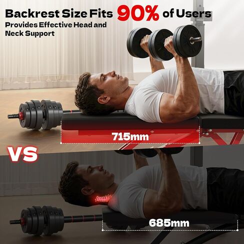 مقعد وزن قابل للتعديل من FitinOne، مقعد تمرين قابل للطي بوزن 800 رطل للجيم المنزلي، جهاز ضغط مسطح منحدر مع طي سريع وتعديل سريع in Kuwait