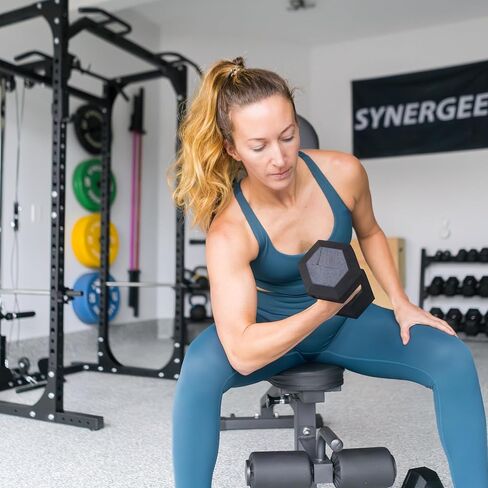 Synergee Adjustable Incline Decline Workout Bench. Weight Bench for Dumbbell & Barbell Press Exercises & Workouts. Great for Commercial, Garage and Home Gym. in Saudi Arabia