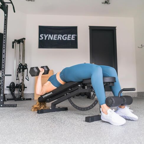 Synergee Adjustable Incline Decline Workout Bench. Weight Bench for Dumbbell & Barbell Press Exercises & Workouts. Great for Commercial, Garage and Home Gym. in Saudi Arabia