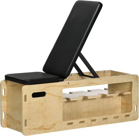 Soozier Adjustable Weight Bench, Workout Bench with Storage Rack Resistance Rope, Incline Bench Weight Lifting Equipment for Home Gym Arms & Chest Strength Training in Saudi Arabia