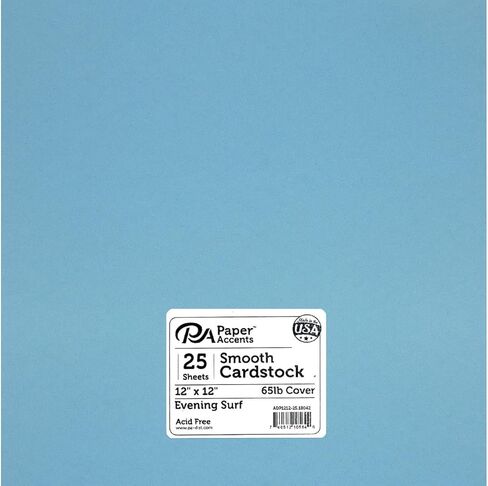 PA Paper Accents Smooth Cardstock 12" x 12" Cream, 80lb Colored cardstock Paper for Card Making, Scrapbooking, Printing, Quilling and Crafts, 25 Piece Pack in Saudi Arabia