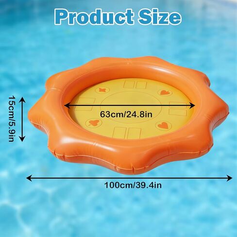 طاولة ألعاب حمام السباحة العائمة مع بطاقات لعب مقاومة للماء، طاولة ألعاب قابلة للنفخ على حمام السباحة مقاس 40 بوصة للبالغين، صينية تقديم مشروبات مثلجة وبار للنزهات الخارجية والشاطئ وحفلات أعياد الميلاد in Kuwait