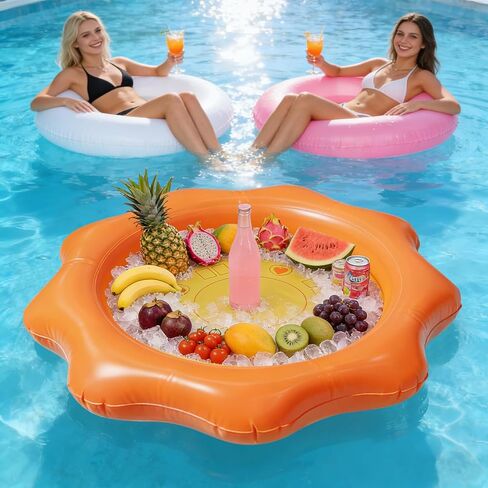 طاولة ألعاب حمام السباحة العائمة مع بطاقات لعب مقاومة للماء، طاولة ألعاب قابلة للنفخ على حمام السباحة مقاس 40 بوصة للبالغين، صينية تقديم مشروبات مثلجة وبار للنزهات الخارجية والشاطئ وحفلات أعياد الميلاد in Kuwait