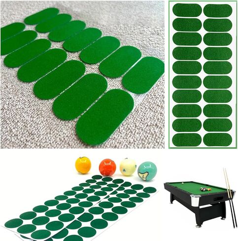 55 Pack Billiards Tables Repair Patches Self-Adhesive Felt Repair Tape Pool Tables Repair Patch Kit for Pool Table Billiard Table Felt Green Billiard Cloth Home Club Emergency Maintenance in Saudi Arabia