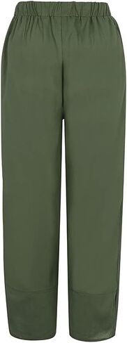 Mzkdieey Women's Vintage Wide Leg Pants Cotton Linen Cropped Tulip Pants Summer Casual Elastic Waist Capri Pants Trousers in Kuwait