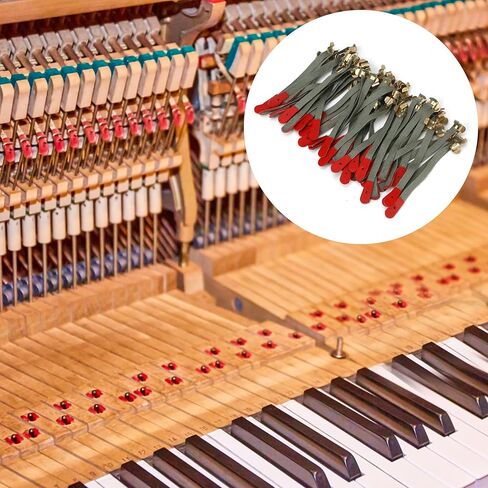 مشبك أشرطة لجام البيانو - حزمة مكونة من 50 قطعة من أشرطة الزفاف للبيانو، 75 × 5 مم/ 3 بوصة × 0.2 بوصة أشرطة بيضاء وحمراء مع أجزاء إصلاح بديلة لحزام مشبك زنبركي، ملحقات شريط مشابك قياسية in Kuwait