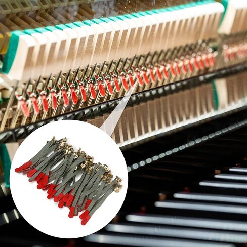 مشبك أشرطة لجام البيانو - حزمة مكونة من 50 قطعة من أشرطة الزفاف للبيانو، 75 × 5 مم/ 3 بوصة × 0.2 بوصة أشرطة بيضاء وحمراء مع أجزاء إصلاح بديلة لحزام مشبك زنبركي، ملحقات شريط مشابك قياسية in Kuwait