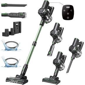 مكنسة كهربائية لاسلكية من فيكسيلار، بقدرة 550 وات/45 كيلو باسكال/60 دقيقة، مكنسة كهربائية لاسلكية مع شاشة قائمة بذاتها تعمل باللمس، مكنسة كهربائية 6 في 1 خفيفة الوزن وقابلة لإعادة الشحن لسجاد شعر الحيوانات الأليفة من الخشب الصلب (أخضر) in Kuwait