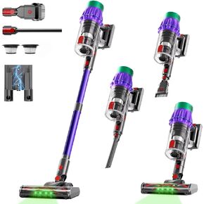 Cordless Vacuum Cleaner, 650W 48KPA 60Min Wireless Vacuum for Home, Stick Vacuum with Green Light Anti-Tangle, Rechargeable Vacuum Cleaners for Pet Hair Carpet Hard Floors （Purple） in Saudi Arabia