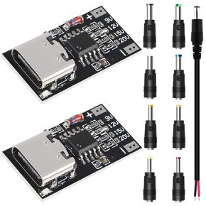 2 pcs USB-C PD Trigger Module PD/QC2.0 3.0 QC4+ Decoy Board Fast Charge 9V 12V 15V 20V 5A Boost Power Module Voltage Fixed Setting Output with DC Connector Kits DC Male Cable in Kuwait