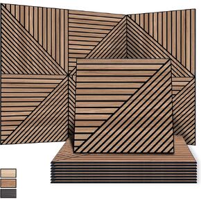 لوحات حائط صوتية منسوجة حرفية، 24 × 24 بوصة 8 عبوات، قشرة خشبية من البولي فينيل كلوريد منحوتة مقاومة للصوت لتزيين الحائط، ذاتية اللصق للمنزل، الاستوديو، المكتب ومناطق التركيز، أقواس متشابكة، خشب الساج in Kuwait