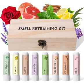 مجموعة التدريب على الرائحة لفقدان الرائحة - 8 علاجات بالزيوت العطرية، تدريب حاسة الشم بالليمون والقرنفل والأوكالبتوس والورد - مجموعة إعادة تدريب الرائحة الطبيعية لدعم حاسة الشم in Kuwait