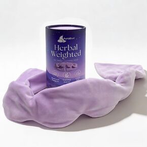 Weighted Eye Mask - Premium Plush Herbal Sleep Mask with 0.5 lb Naturally Lavender Pack for Heat or Cold Use, Contoured Full-Wrap Comfort, 100% Blackout for Rest & Travel (Lavender) in Kuwait