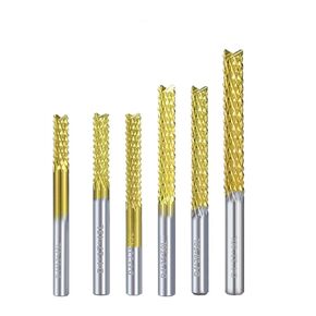6 Pcs Titanium Nose End Mill 4mm Shank PCB Milling Cutter 12/17/22/25/28/32mm Cutting Length Corn CNC Rotary Burrs Set in Saudi Arabia