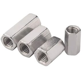 2Pcs M3 M4 M5 Hex Coupling Nuts 304 Stainless Steel Long Nut Connection Threaded Bar Stud Hardware Accessories(M4x7x15mm) in Kuwait