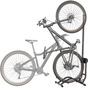 حامل أرضية للدراجة قائم بذاته من PEGZONE، رف تخزين دراجات أفقي عمودي، حامل دراجة قائم بذاته للخدمة الشاقة بوزن 77 رطلاً للمرآب المنزلي، تخزين داخلي للدراجات موفر للمساحة، تركيب ذكي في اتجاهين in Kuwait