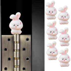 Cute Mini Creative Emotional Bunny, Surprised Bunny Hinge Heads Decorative Topper Set 6PCS, Home Decoration,Magnetic Hinge Head Toppers Door Hinge in Kuwait