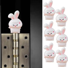 Cute Mini Creative Emotional Bunny, Angry Bunny Hinge Heads Decorative Topper Set 6PCS, Home Decoration,Magnetic Hinge Head Toppers Door Hinge in Kuwait