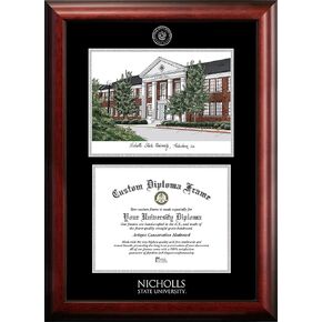 صور الحرم الجامعي NCAA Nicholls State Colonies إطار ميدالية فضية للجنسين جامعة ولاية نيكولز 11 عرض × 8.5 ارتفاع إطار دبلوم فضي منقوش طباعة حجرية، بني، مقاس واحد in Kuwait