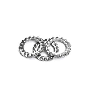Washers,Flat Washer, Washers 10/50/200pcs Sliver Washer Stainless Steel Serrated Lock Gasket M3 M4 M5 M6 M8 M10 M20 External Toothed Rings Fastener(100pcs M5) in Kuwait
